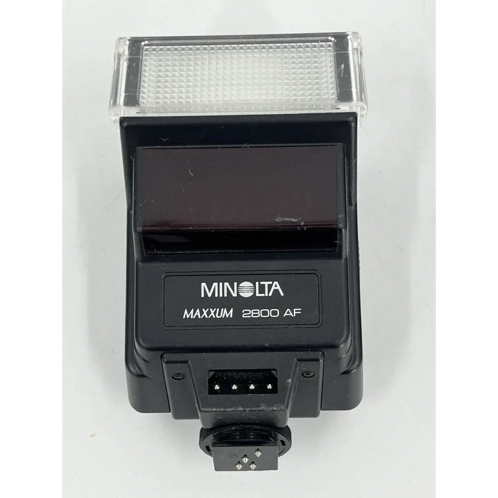 Vintage Minolta Camera Flashes Auto 25 and Maxxum 2800AF UNTESTED As-Is